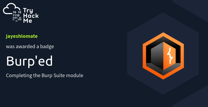 Burp'ed TryHackMe badge