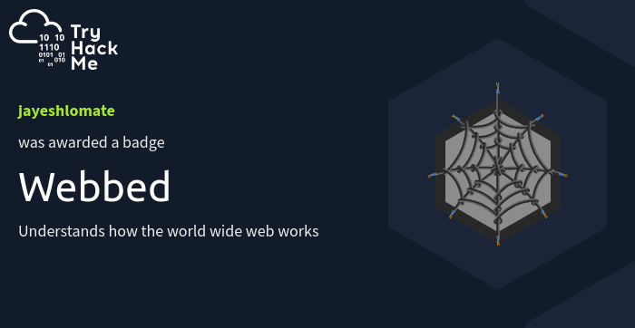 Webbed TryHackMe badge