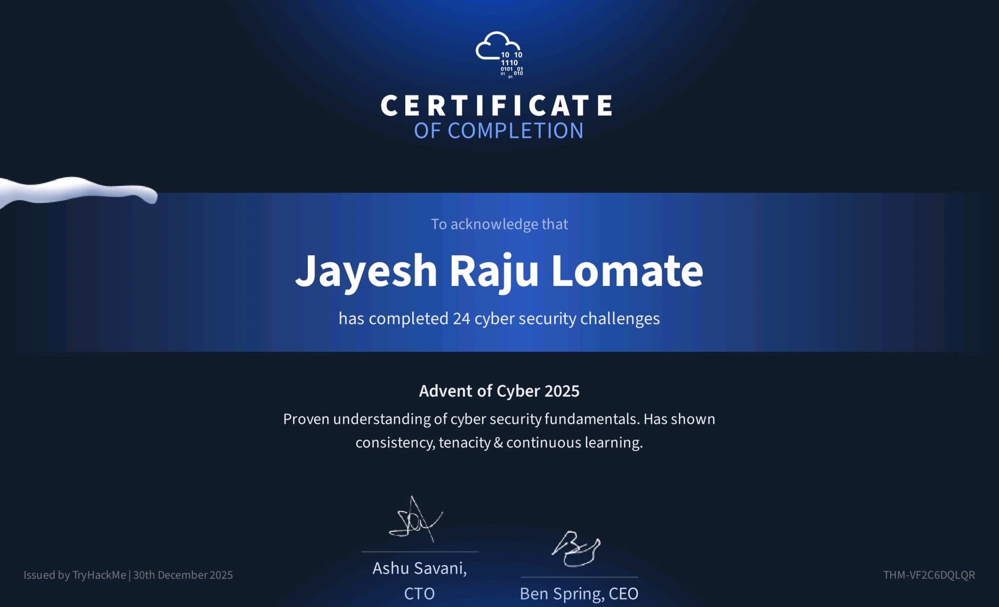 Professional Certificate 03 certificate